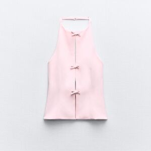 Zara Light Pink Bow Top